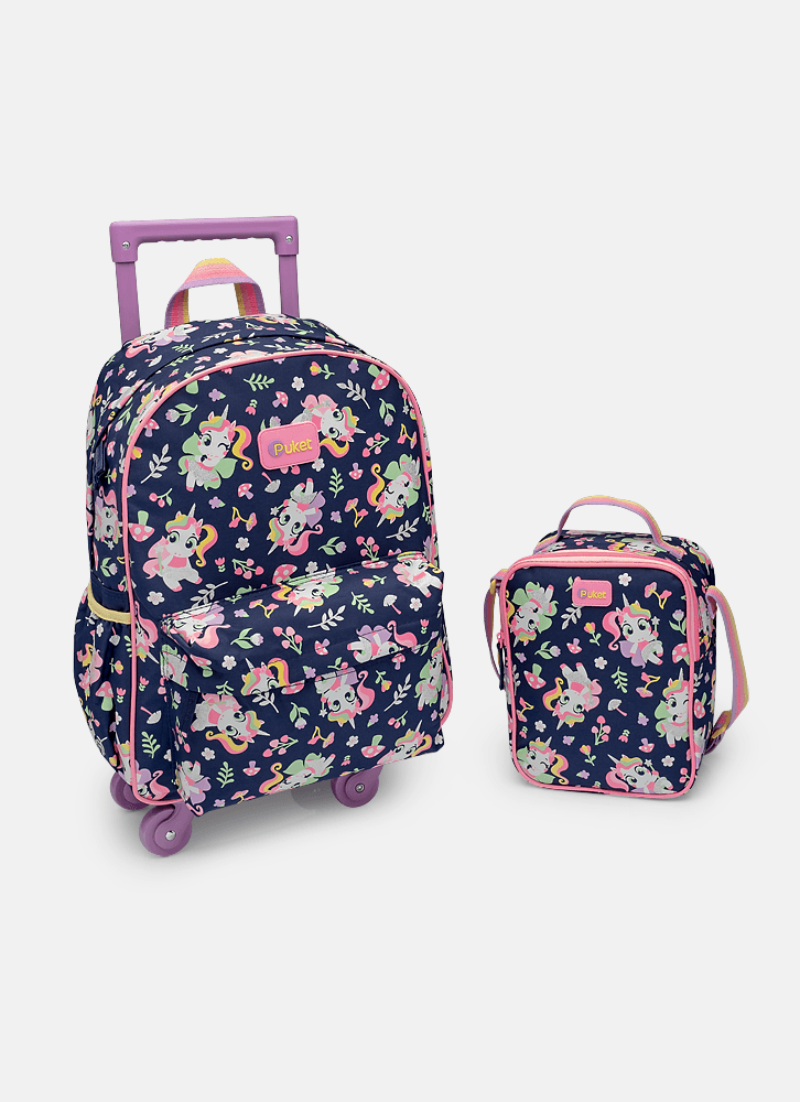 Kit Mochila + Lancheira Unicórnio Encantado