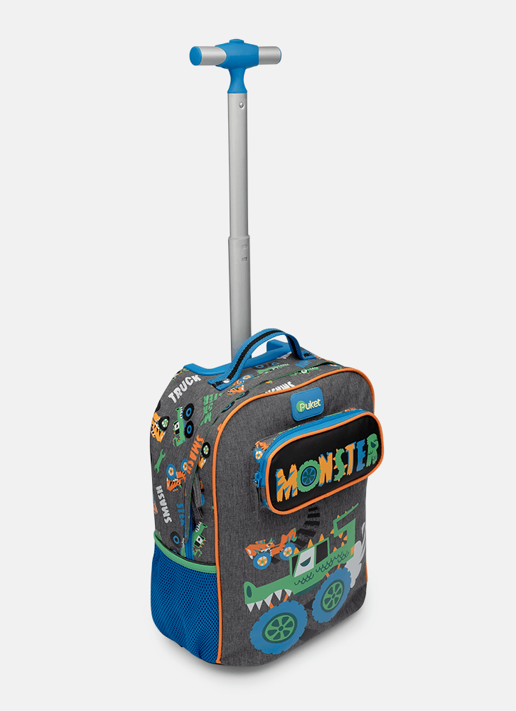 Mochila com Rodinha Média Monster Truck